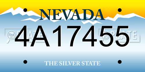 4A17455 Nevada License Plate