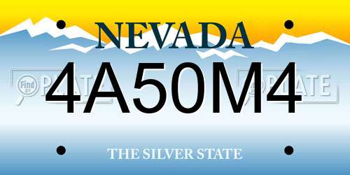 4A50M4 Nevada License Plate