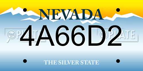 4A66D2 Nevada License Plate