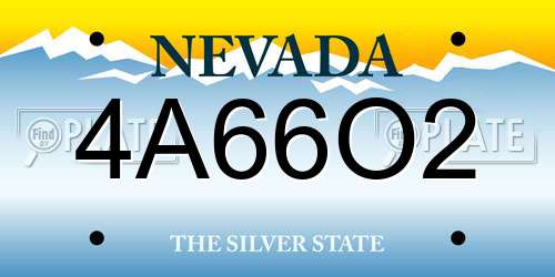 4A66O2 Nevada License Plate