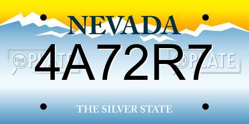 4A72R7 Nevada License Plate