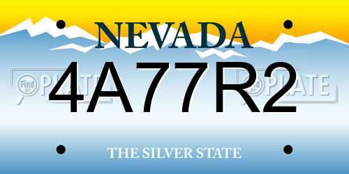4A77R2 Nevada License Plate
