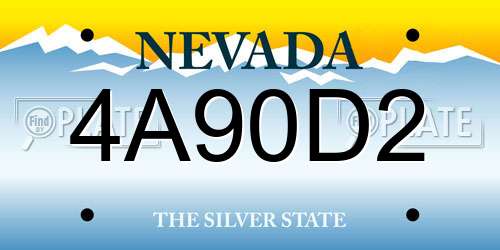 4A90D2 Nevada License Plate