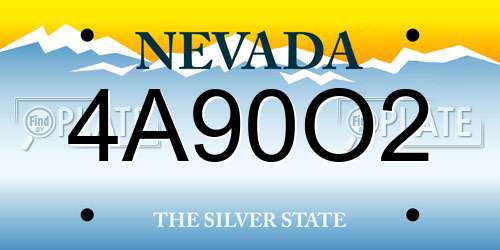 4A90O2 Nevada License Plate