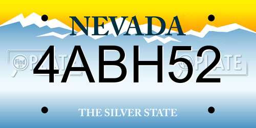 4ABH52 Nevada License Plate