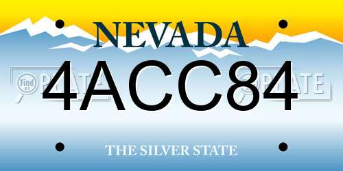 4ACC84 Nevada License Plate