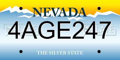 4AGE247 Nevada License Plate