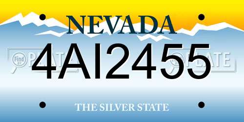 4AI2455 Nevada License Plate