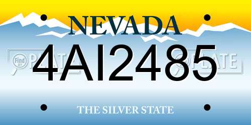 4AI2485 Nevada License Plate