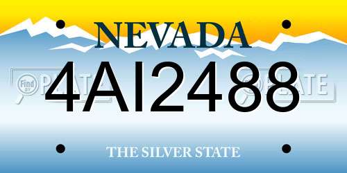 4AI2488 Nevada License Plate
