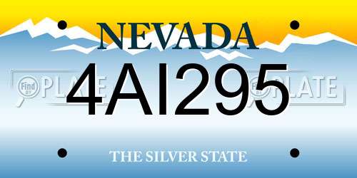 4AI295 Nevada License Plate