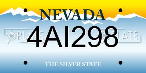 4AI298 Nevada License Plate