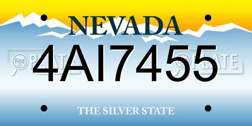 4AI7455 Nevada License Plate