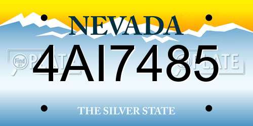 4AI7485 Nevada License Plate