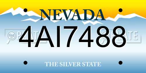 4AI7488 Nevada License Plate