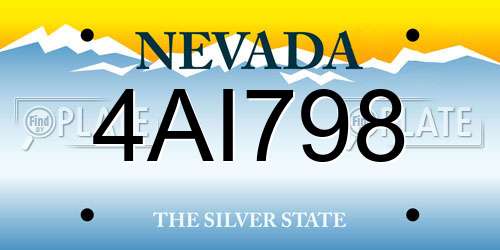 4AI798 Nevada License Plate
