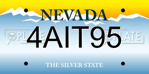 4AIT95 Nevada License Plate
