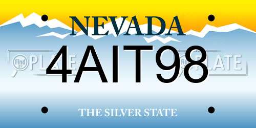 4AIT98 Nevada License Plate