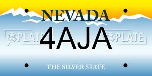 4AJA Nevada License Plate