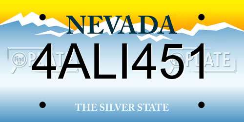 4ALI451 Nevada License Plate