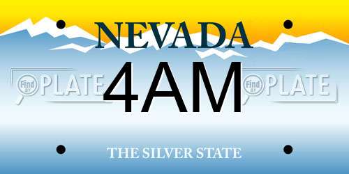 4AM Nevada License Plate