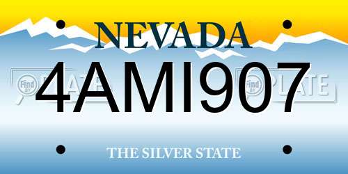 4AMI907 Nevada License Plate