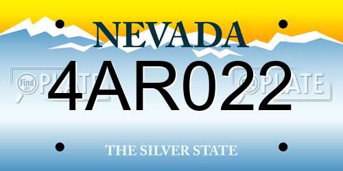 4AR022 Nevada License Plate