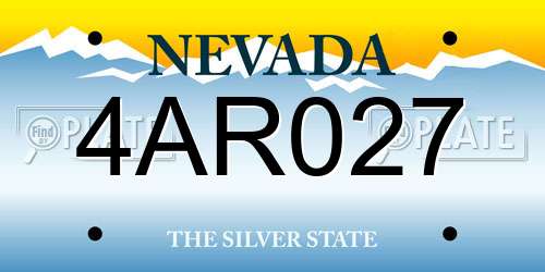 4AR027 Nevada License Plate