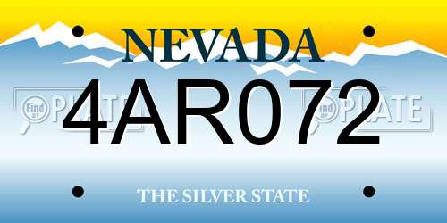 4AR072 Nevada License Plate