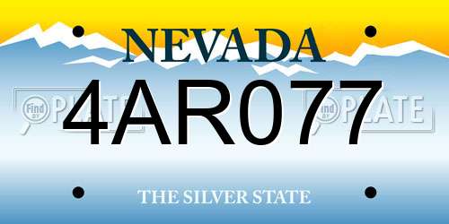 4AR077 Nevada License Plate