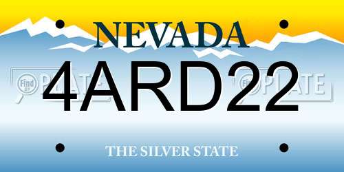 4ARD22 Nevada License Plate