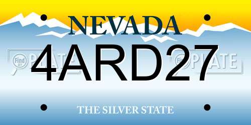 4ARD27 Nevada License Plate
