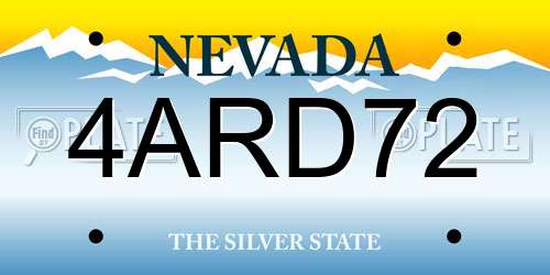 4ARD72 Nevada License Plate