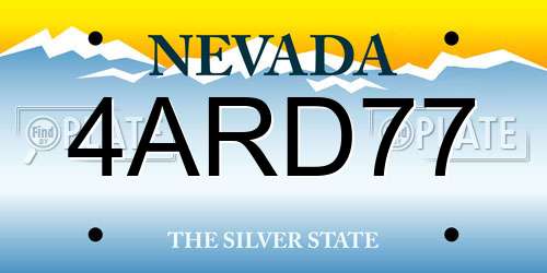 4ARD77 Nevada License Plate