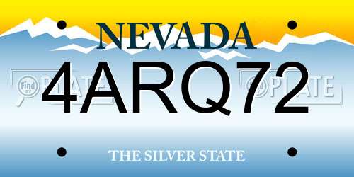 4ARQ72 Nevada License Plate