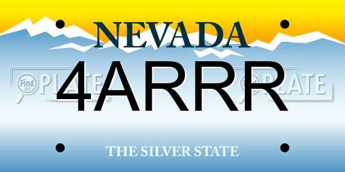 4ARRR Nevada License Plate