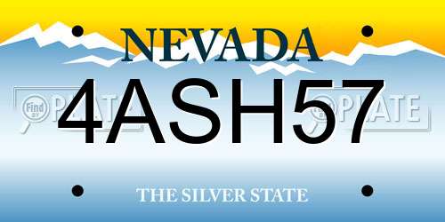 4ASH57 Nevada License Plate