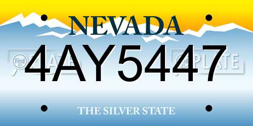 4AY5447 Nevada License Plate