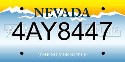 4AY8447 Nevada License Plate
