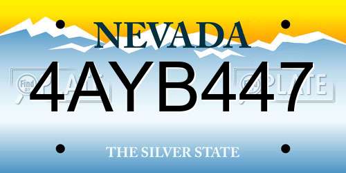 4AYB447 Nevada License Plate