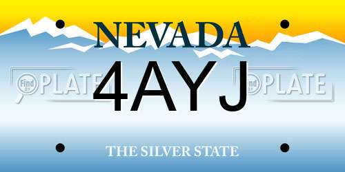 4AYJ Nevada License Plate
