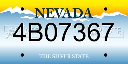 4B07367 Nevada License Plate