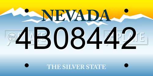 4B08442 Nevada License Plate