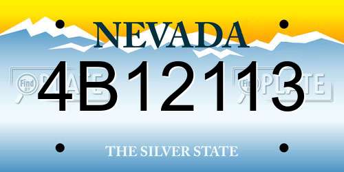 4B12113 Nevada License Plate