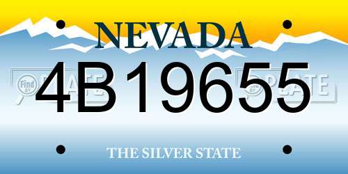 4B19655 Nevada License Plate
