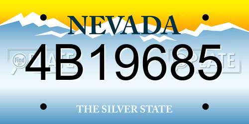 4B19685 Nevada License Plate