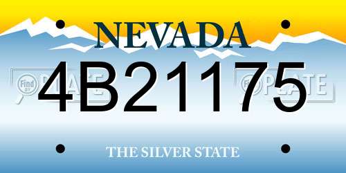 4B21175 Nevada License Plate