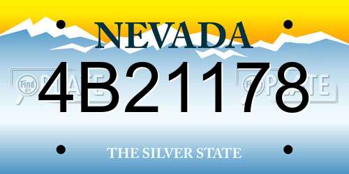 4B21178 Nevada License Plate