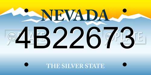 4B22673 Nevada License Plate