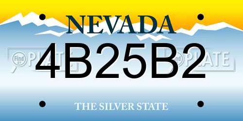 4B25B2 Nevada License Plate